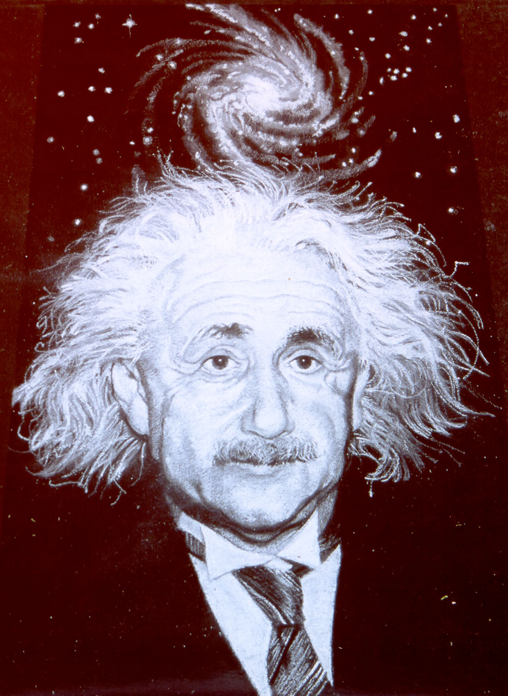 Chalk drawing of Albert Einstein